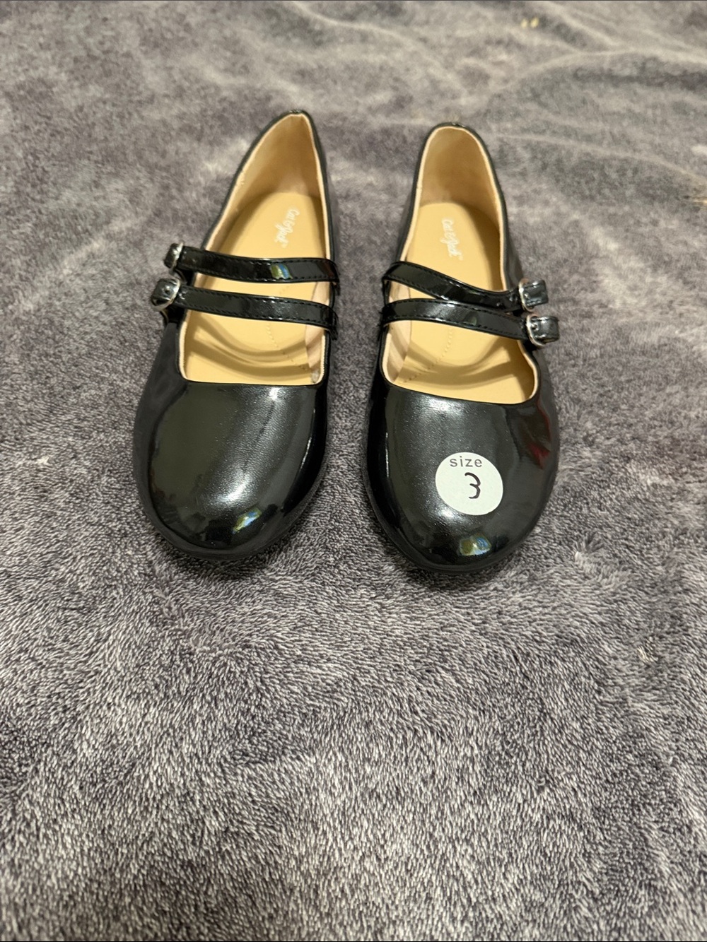 Cat & Jack Black Patent Double-Strap Mary Jane Flats